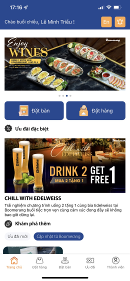 App nhà hàng lĩnh vực FnB