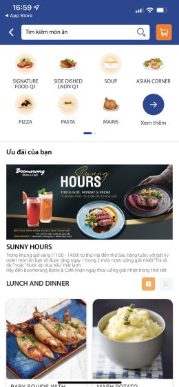 App nhà hàng lĩnh vực FnB