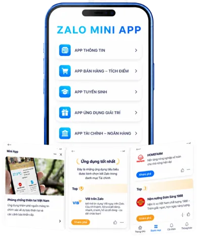 Các loại Zalo Mini App phổ biến