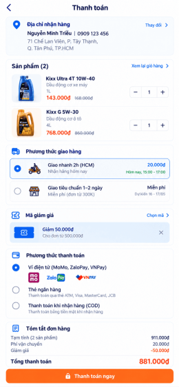 Thiết kế app dầu nhớt RPM