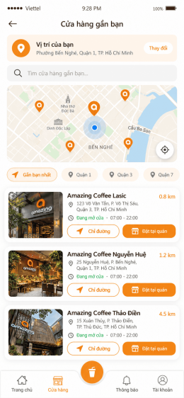 App dành cho chuỗi Coffee