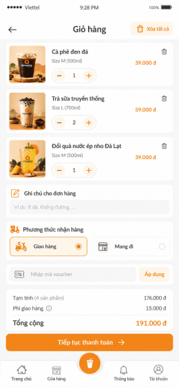 App dành cho chuỗi Coffee