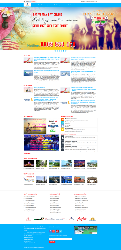 Thiết kế website đặt vé máy bay