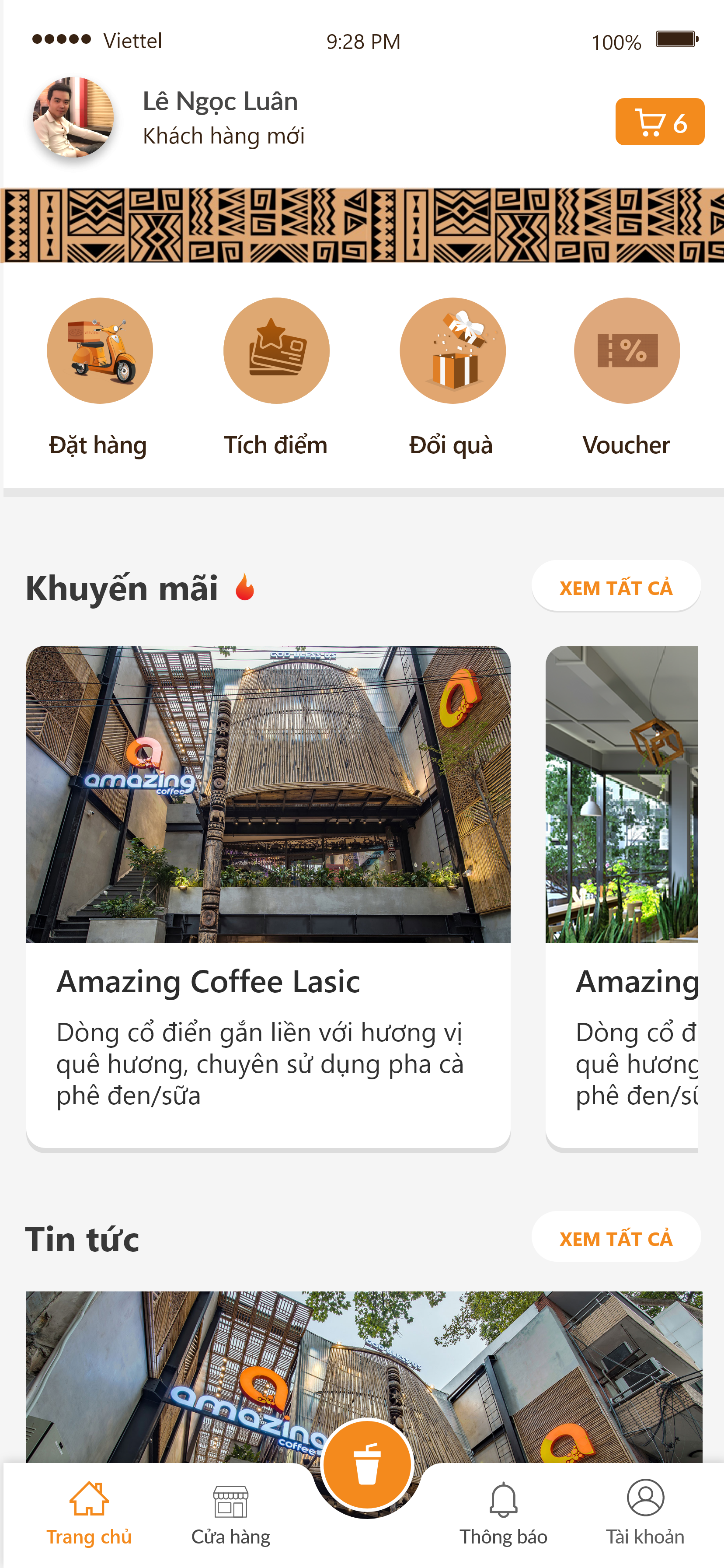 App dành cho chuỗi Coffee