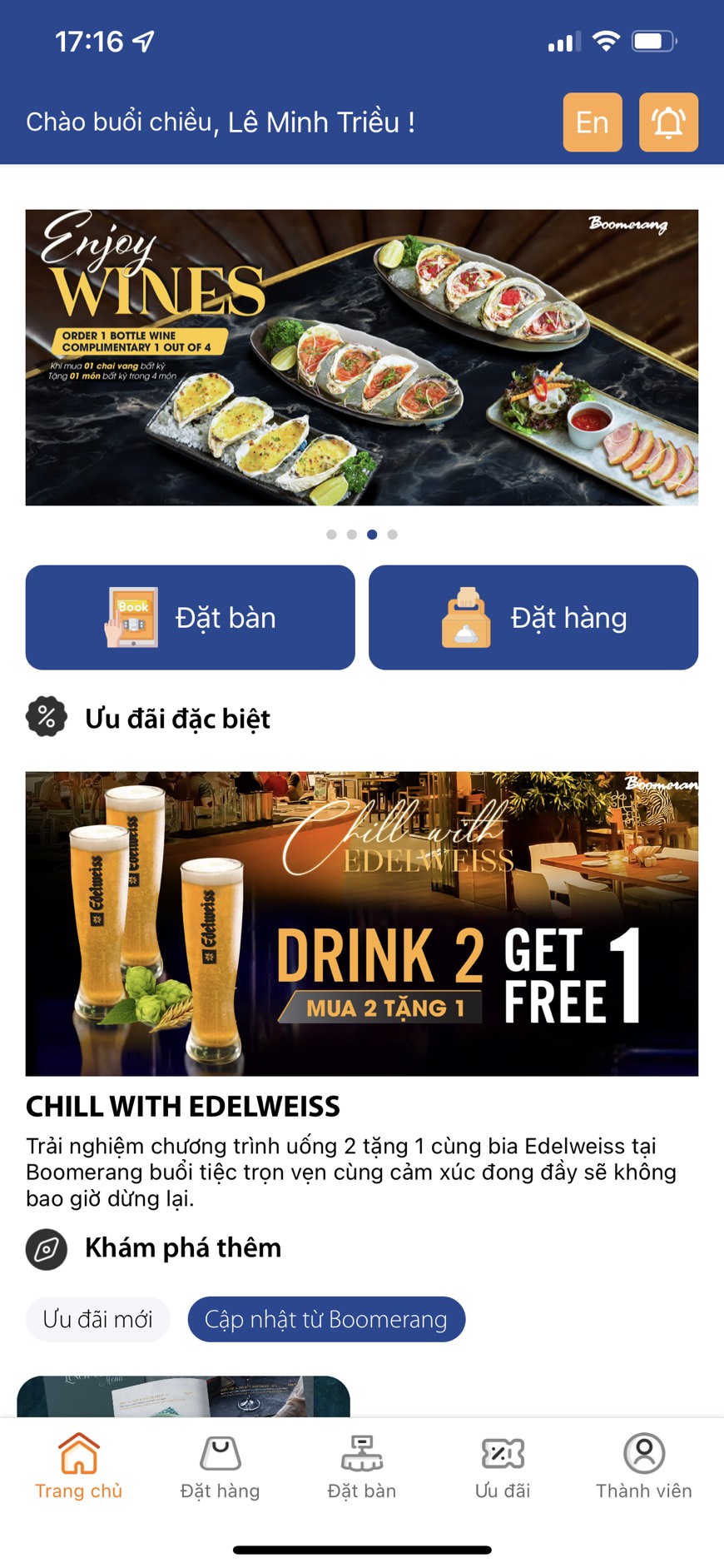 App nhà hàng lĩnh vực FnB