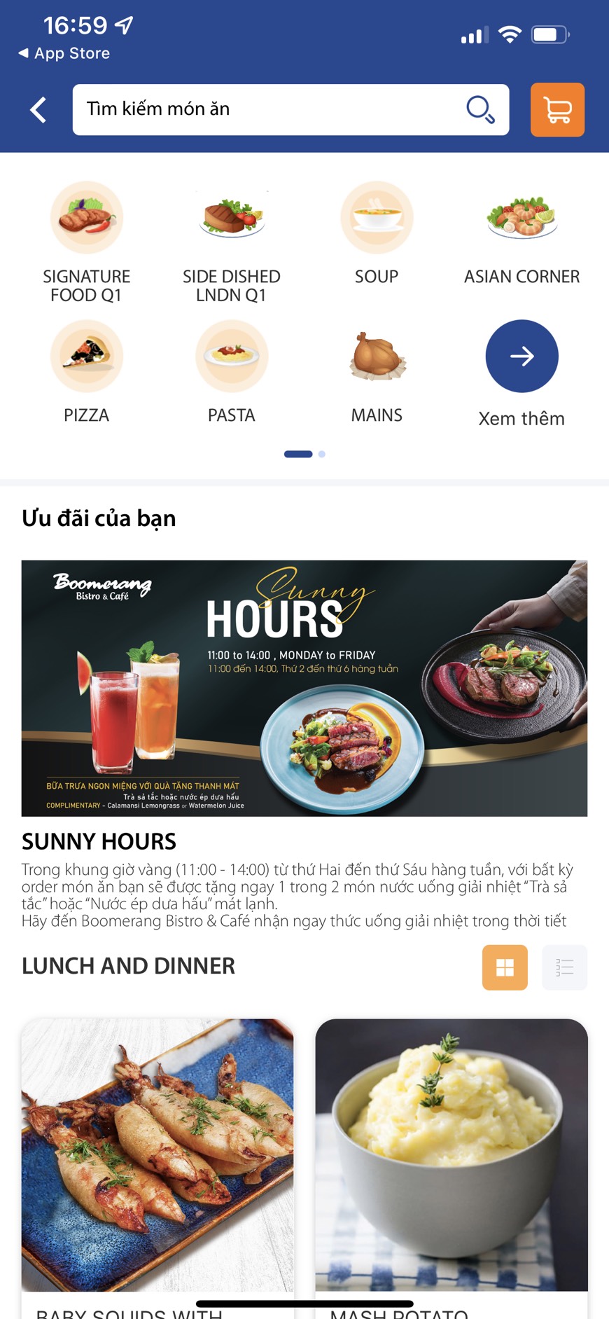 App nhà hàng lĩnh vực FnB