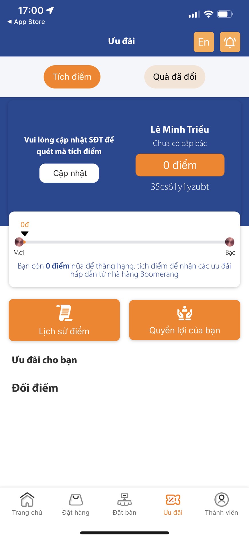 App nhà hàng lĩnh vực FnB