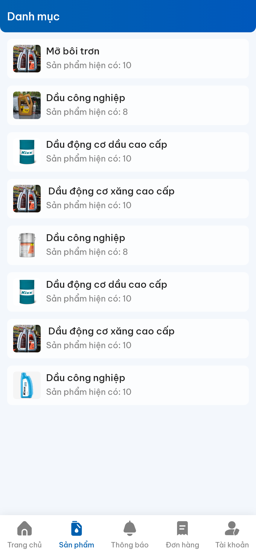 Thiết kế app dầu nhớt RPM