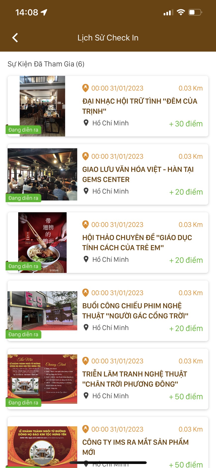 Check in sự kiện