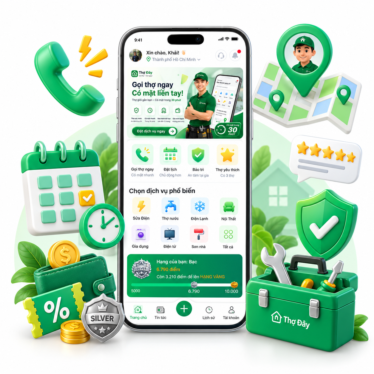 Thiết kế ứng dụng gọi thợ chuyên nghiệp – Kết nối khách hàng với đội ngũ thợ nhanh chóng