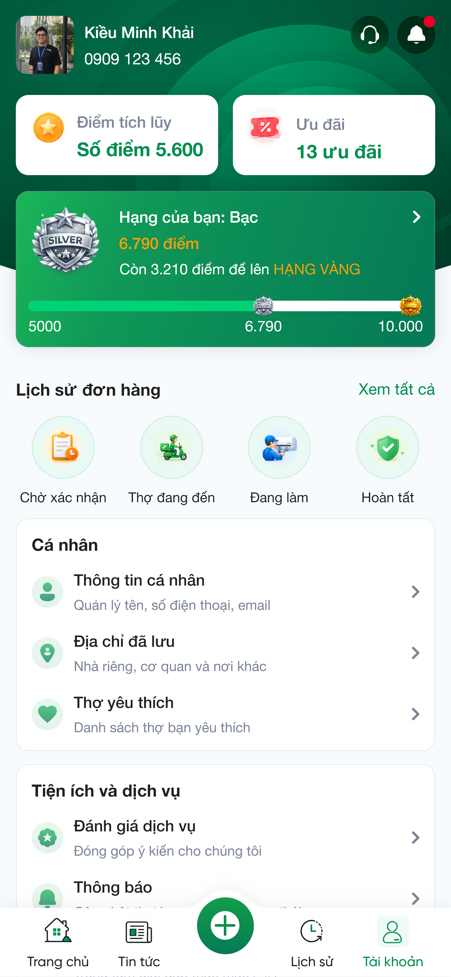 Ứng Dụng gọi thợ