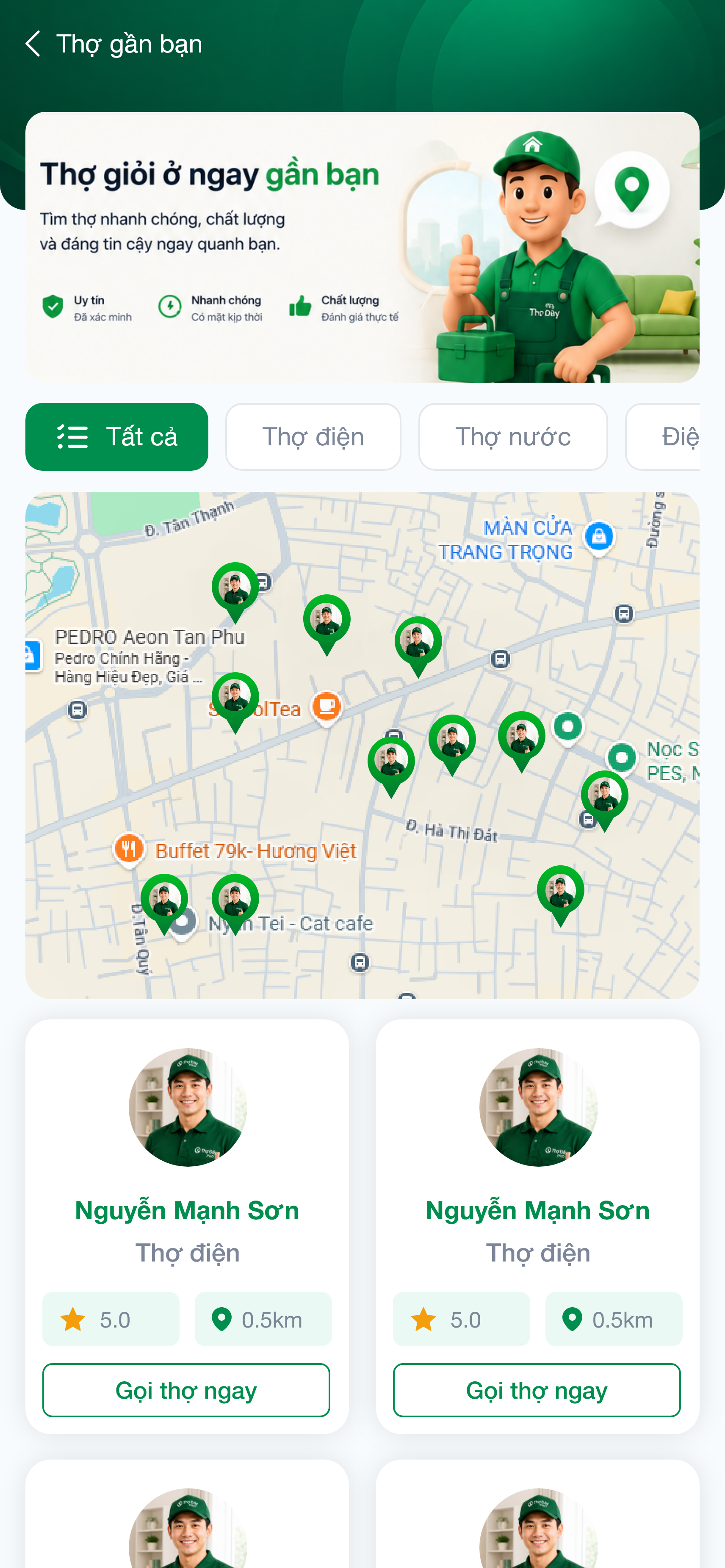 Ứng Dụng gọi thợ