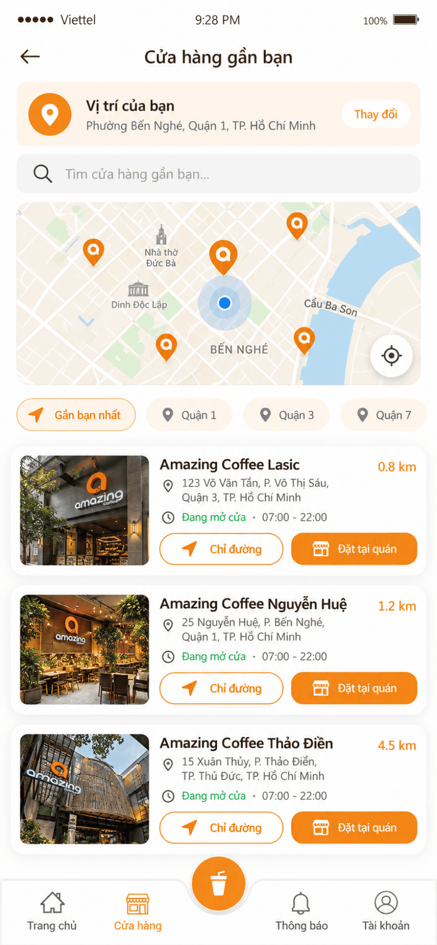 App dành cho chuỗi Coffee