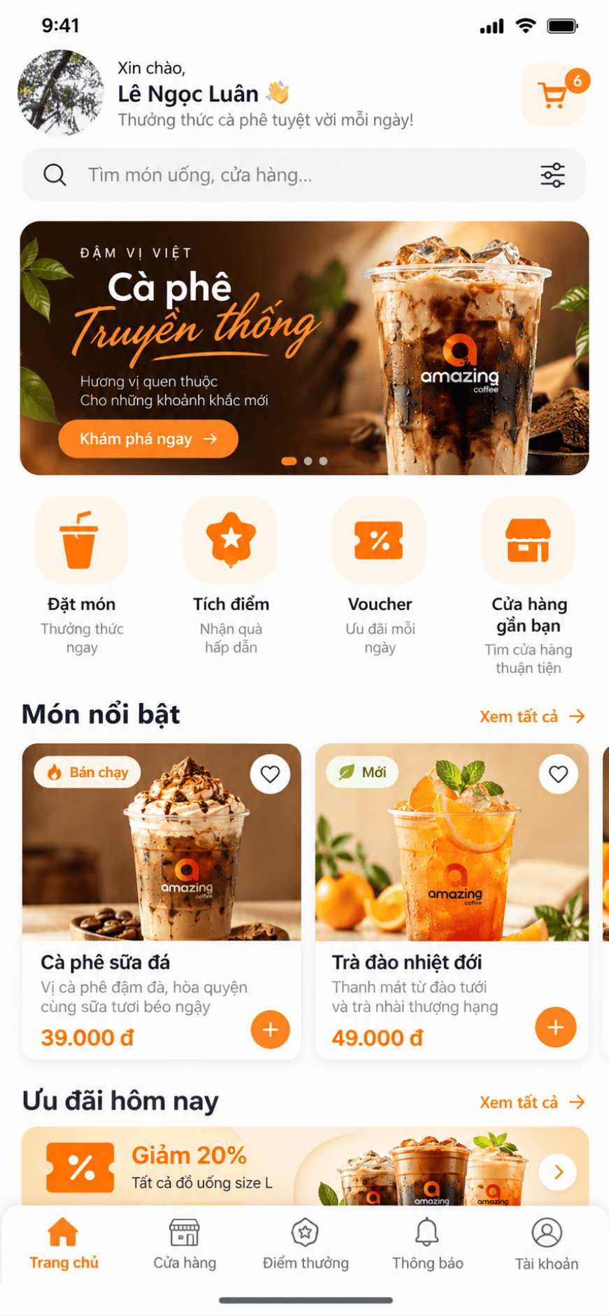 App dành cho chuỗi Coffee