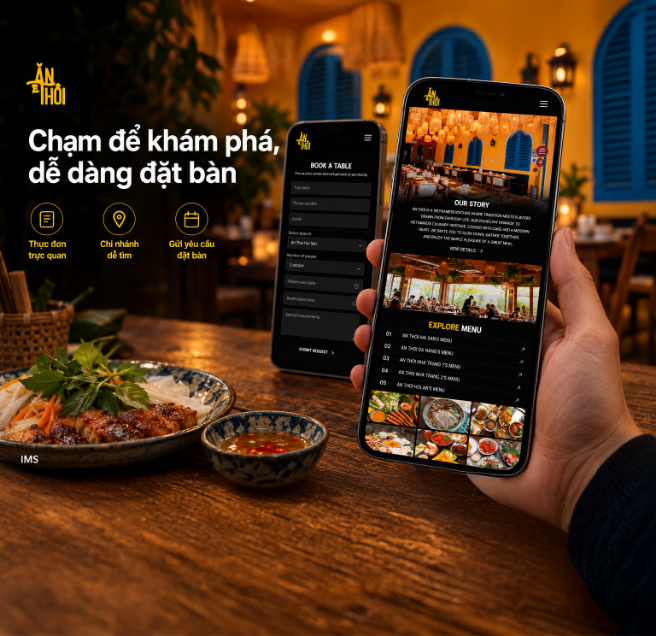Giải pháp thiết kế website nhà hàng Ăn thôi